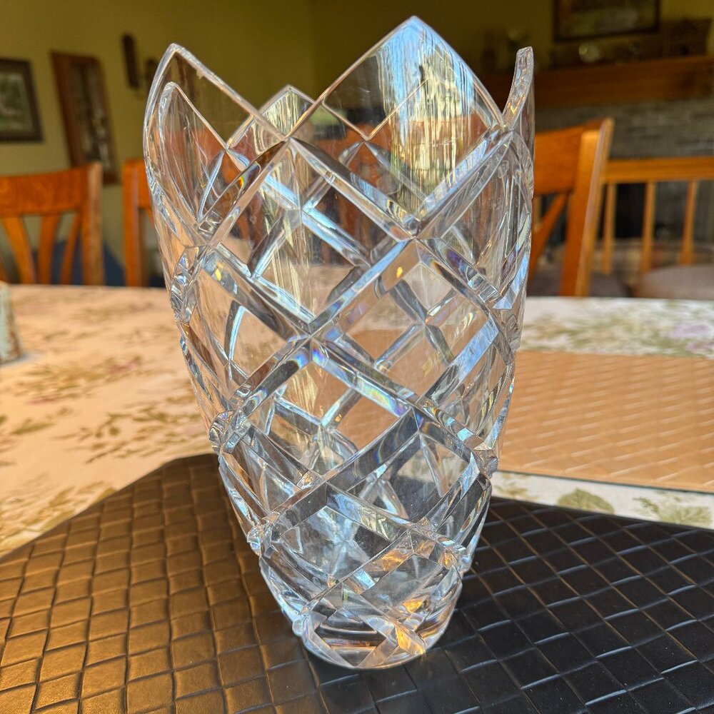 Mikasa Lead Crystal Crescendo Vase 10" High